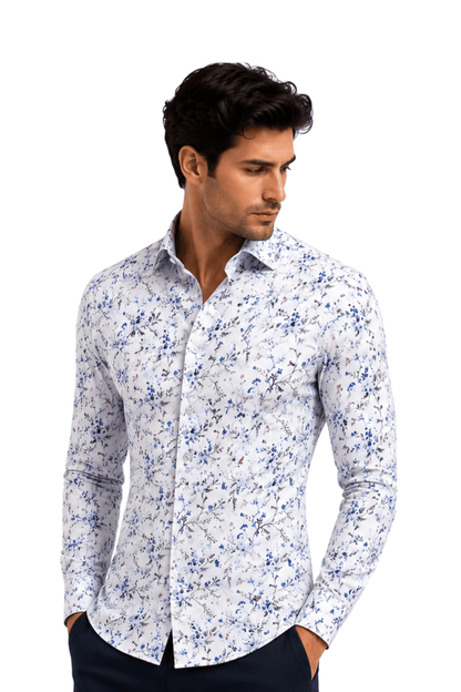 [48022-16] DT PRINTED DRESS SHIRT