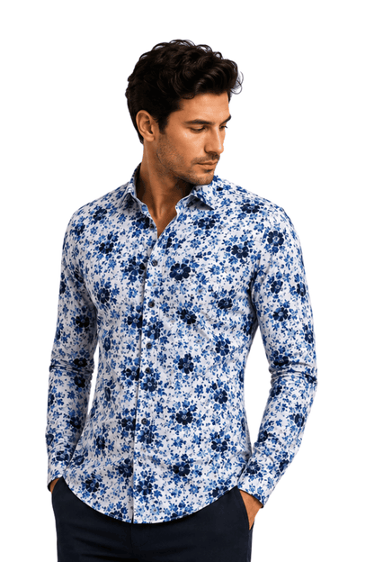 [48022-17] DT PRINTED DRESS SHIRT