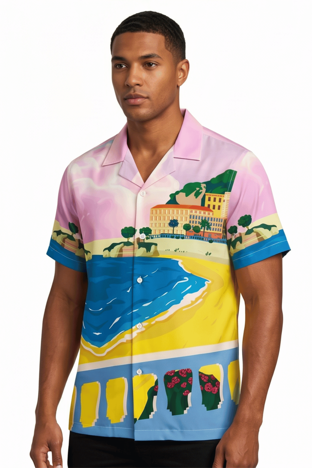[48021-17] Resort Collar Short Sleeve Shirt