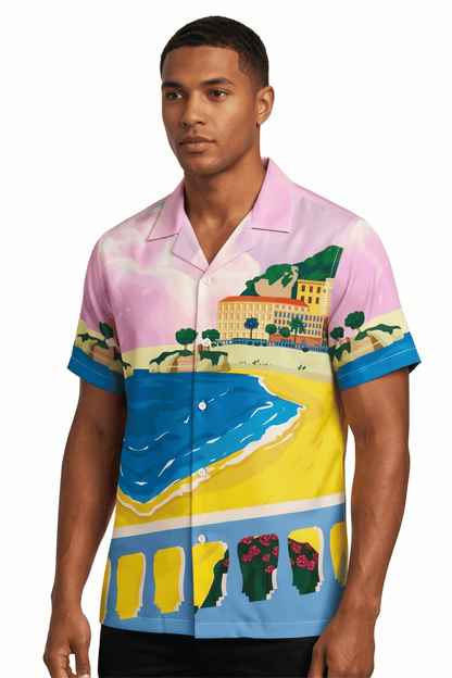 [48021-17] Resort Collar Short Sleeve Shirt