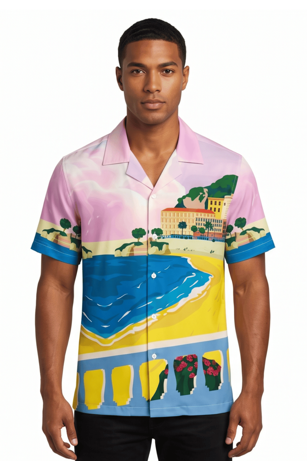 [48021-17] Resort Collar Short Sleeve Shirt