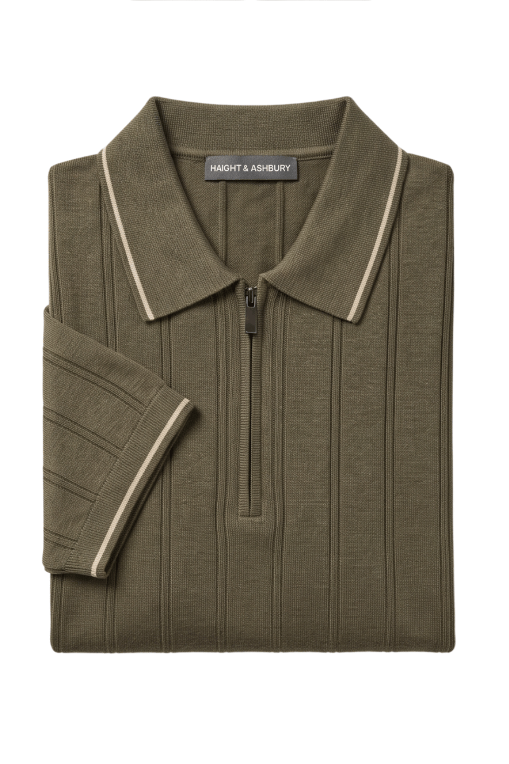 [33161-40-182] CASHMERE BLEND SS ZIP POLO