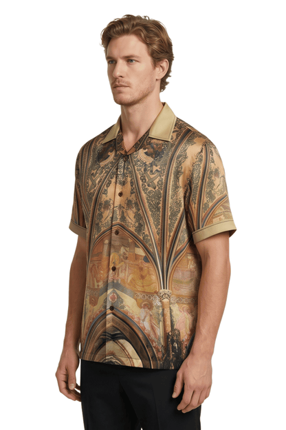 [48021-19] Resort Collar Short Sleeve Shirt