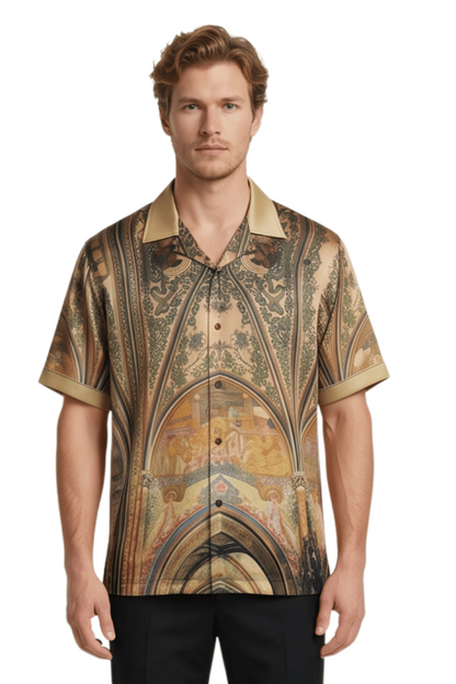 [48021-19] Resort Collar Short Sleeve Shirt