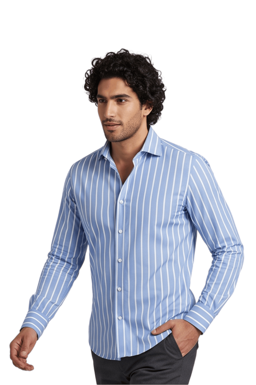 [48026-1] LS BENGAL STRIPE DRESS SHIRT