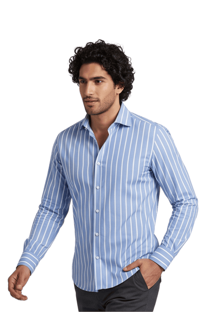 [48026-1] LS BENGAL STRIPE DRESS SHIRT