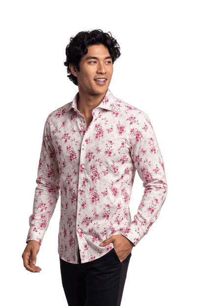 [48022-20] DT PRINTED DRESS SHIRT