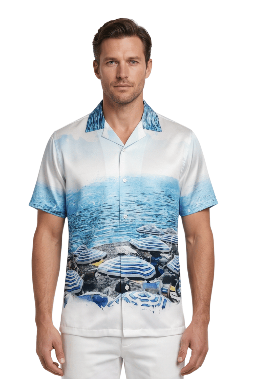 [48021-21] Resort Collar Short Sleeve Shirt