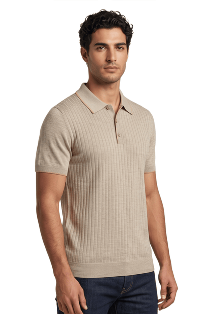 [33164-40-022] CASHMERE BLEND SS BUTTON POLO