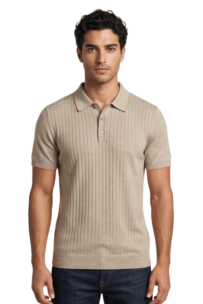 [33164-40-022] CASHMERE BLEND SS BUTTON POLO