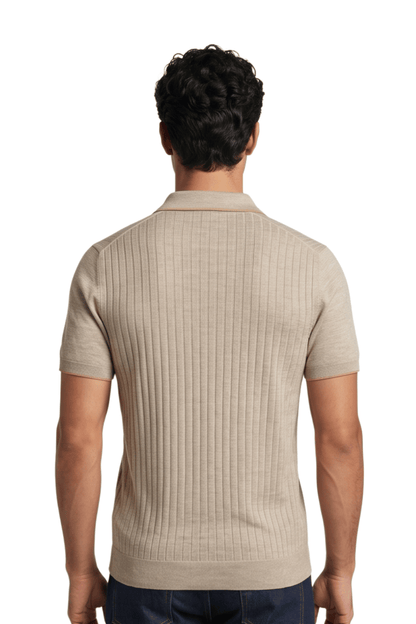 [33164-40-022] CASHMERE BLEND SS BUTTON POLO