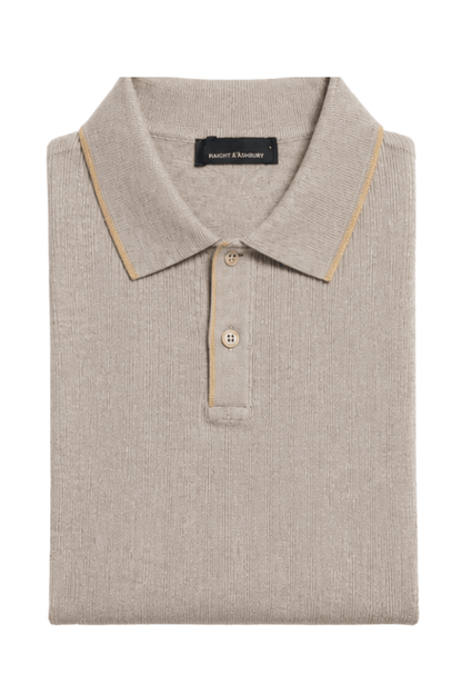 [33164-40-022] CASHMERE BLEND SS BUTTON POLO