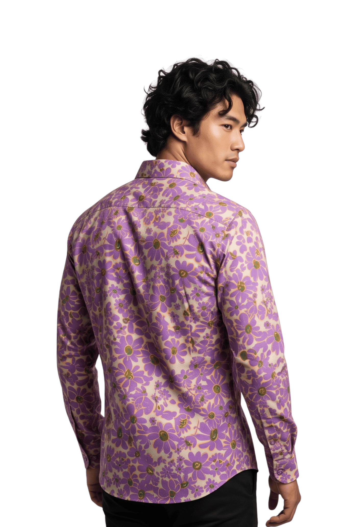 [48022-23] DT PRINTED DRESS SHIRT