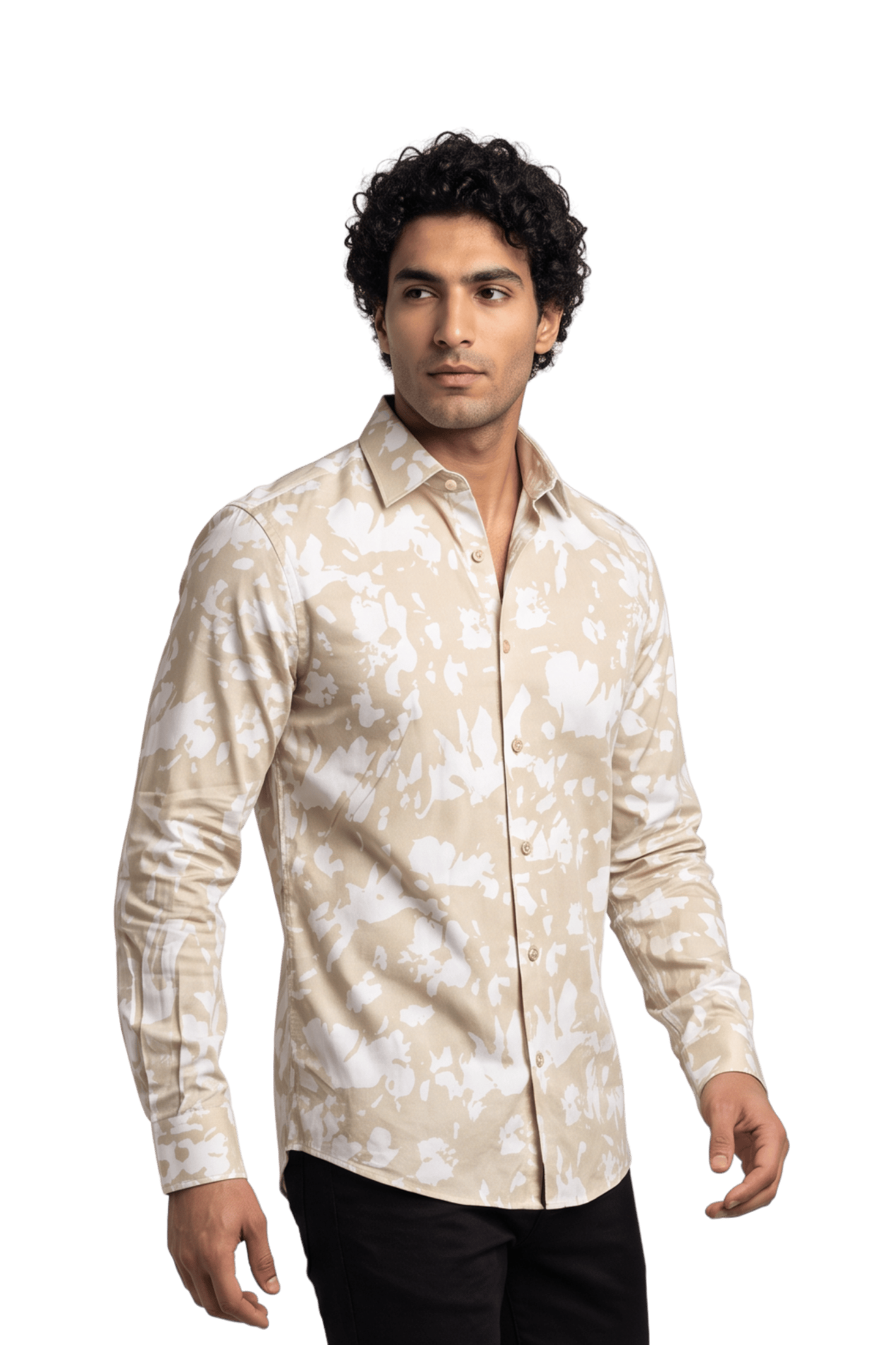 [48022-24] DT PRINTED DRESS SHIRT