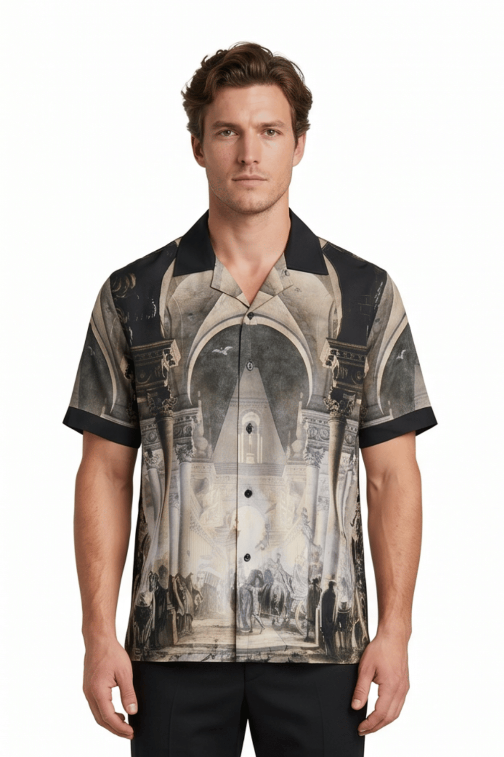 [48021-25] Resort Collar Short Sleeve Shirt
