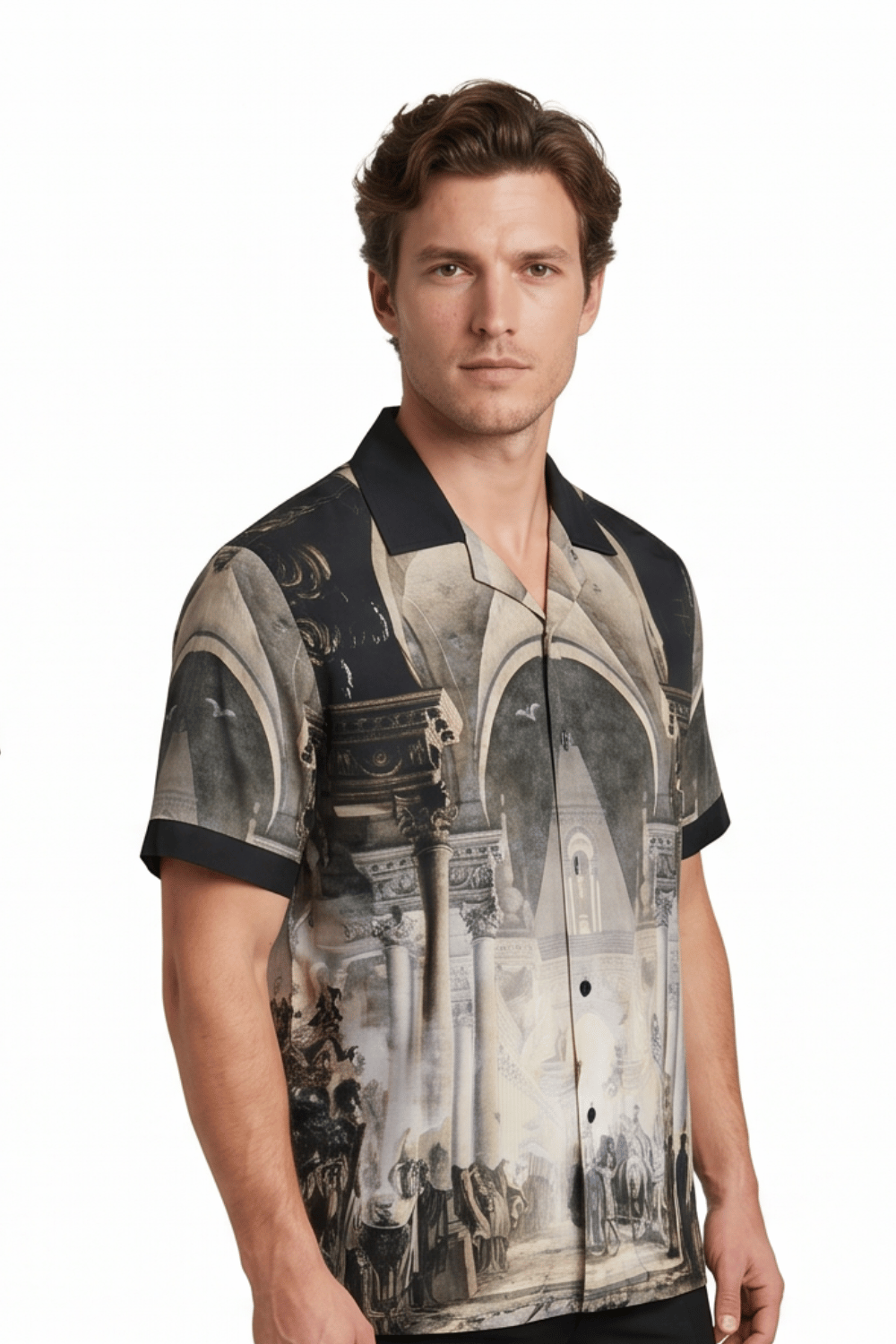 [48021-25] Resort Collar Short Sleeve Shirt