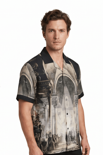 [48021-25] Resort Collar Short Sleeve Shirt
