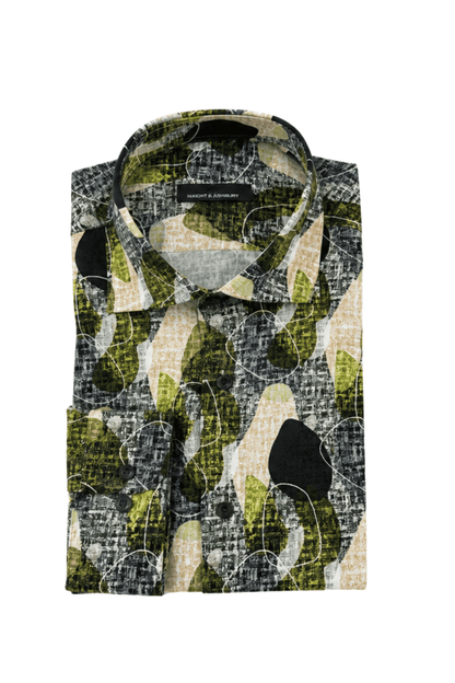[48022-26] DT PRINTED DRESS SHIRT