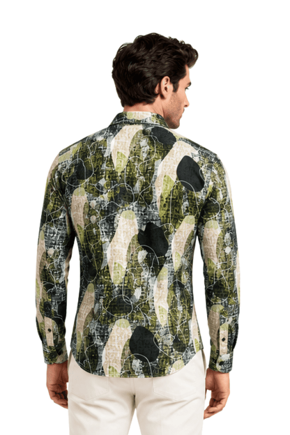 [48022-26] DT PRINTED DRESS SHIRT