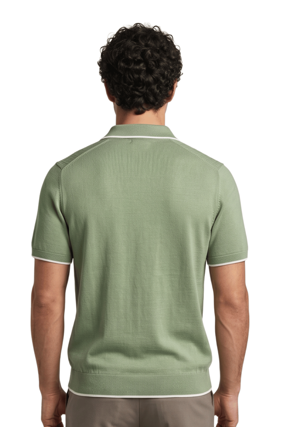 [33164-40-265] CASHMERE BLEND SS BUTTON POLO