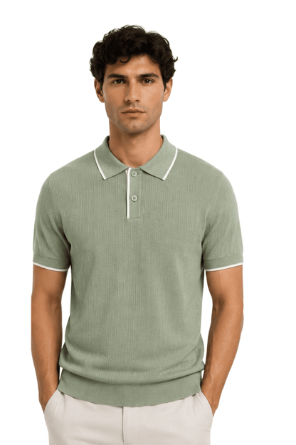 [33164-40-265] CASHMERE BLEND SS BUTTON POLO