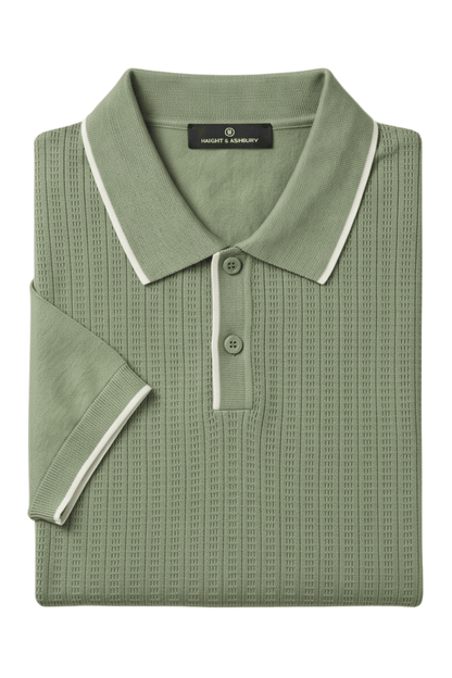 [33164-40-265] CASHMERE BLEND SS BUTTON POLO