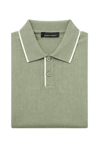 [33164-40-265] CASHMERE BLEND SS BUTTON POLO
