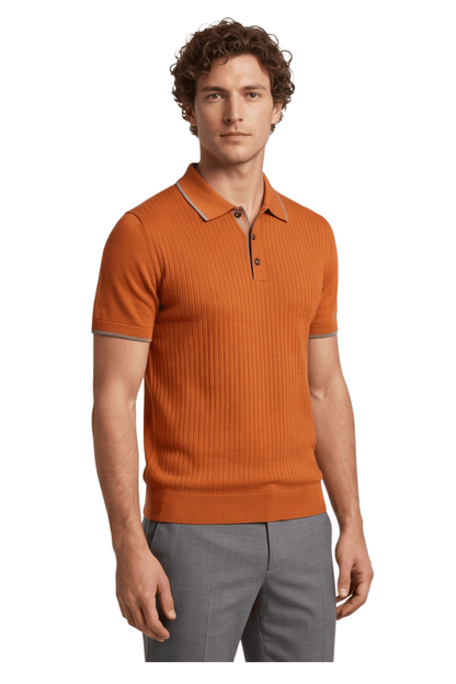 [33164-40-266] CASHMERE BLEND SS BUTTON POLO