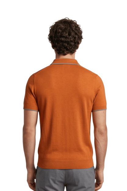 [33164-40-266] CASHMERE BLEND SS BUTTON POLO