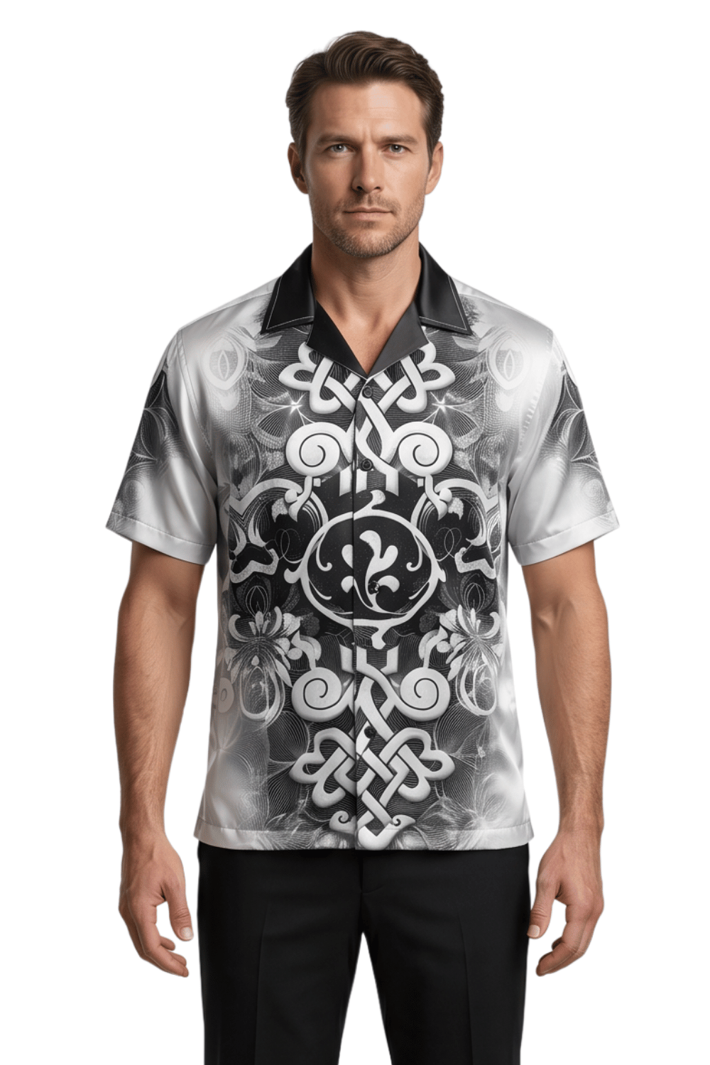 [48021-27] Resort Collar Short Sleeve Shirt