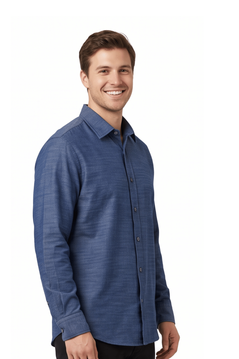 [48017-27] LS MICRO CRIMP SHIRT