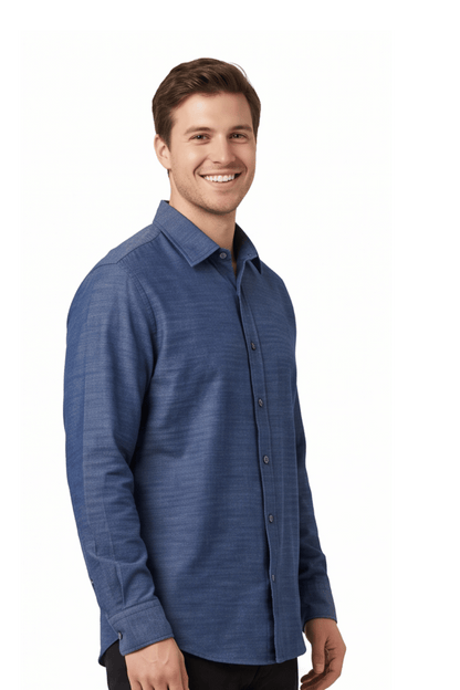 [48017-27] LS MICRO CRIMP SHIRT