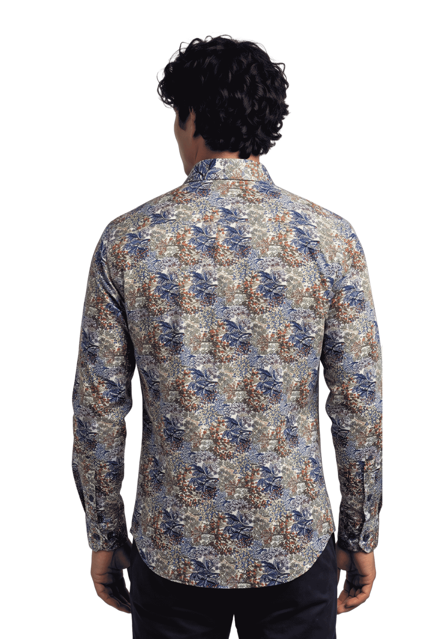 [48022-27] DT PRINTED DRESS SHIRT