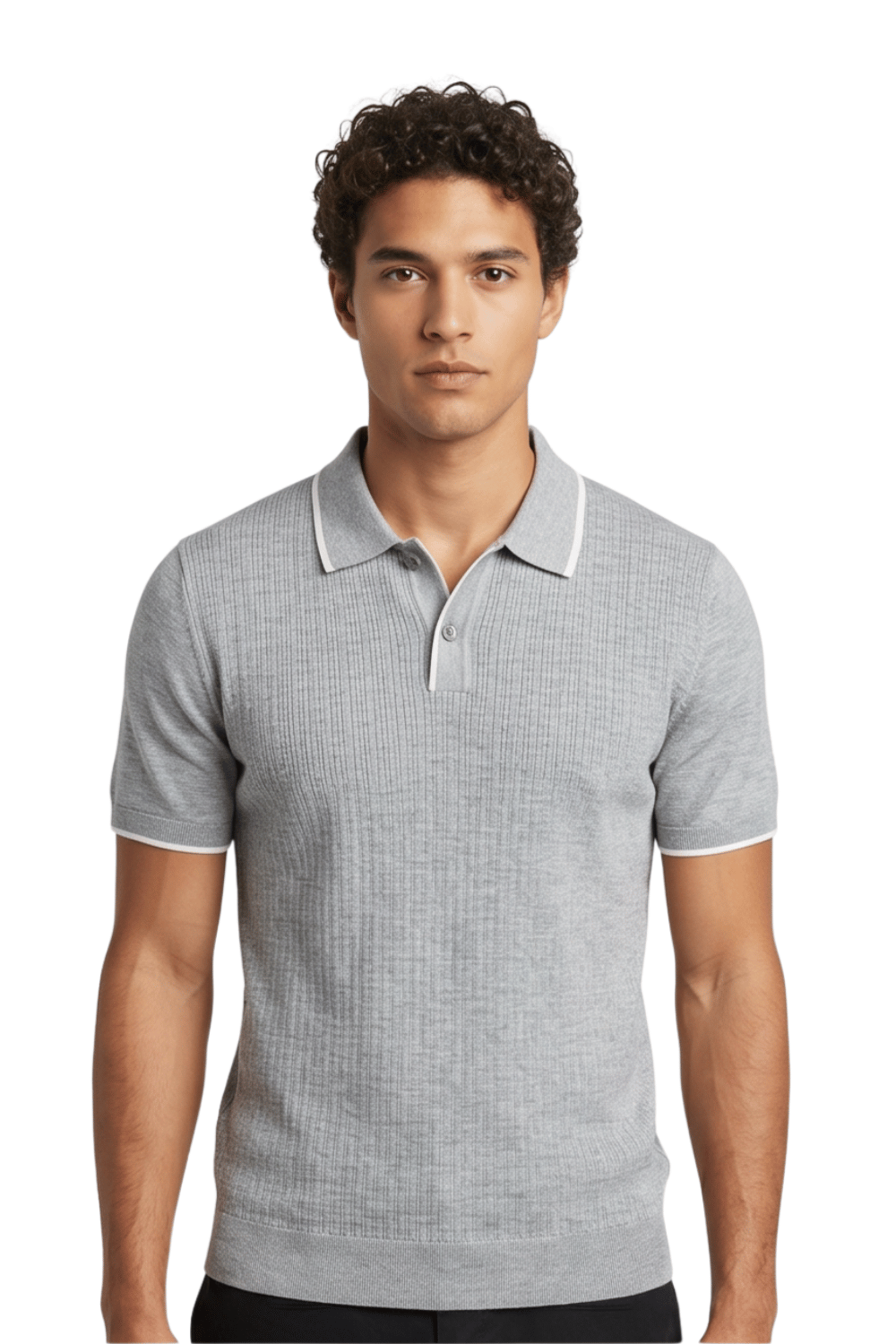 [33164-40-281] CASHMERE BLEND SS BUTTON POLO