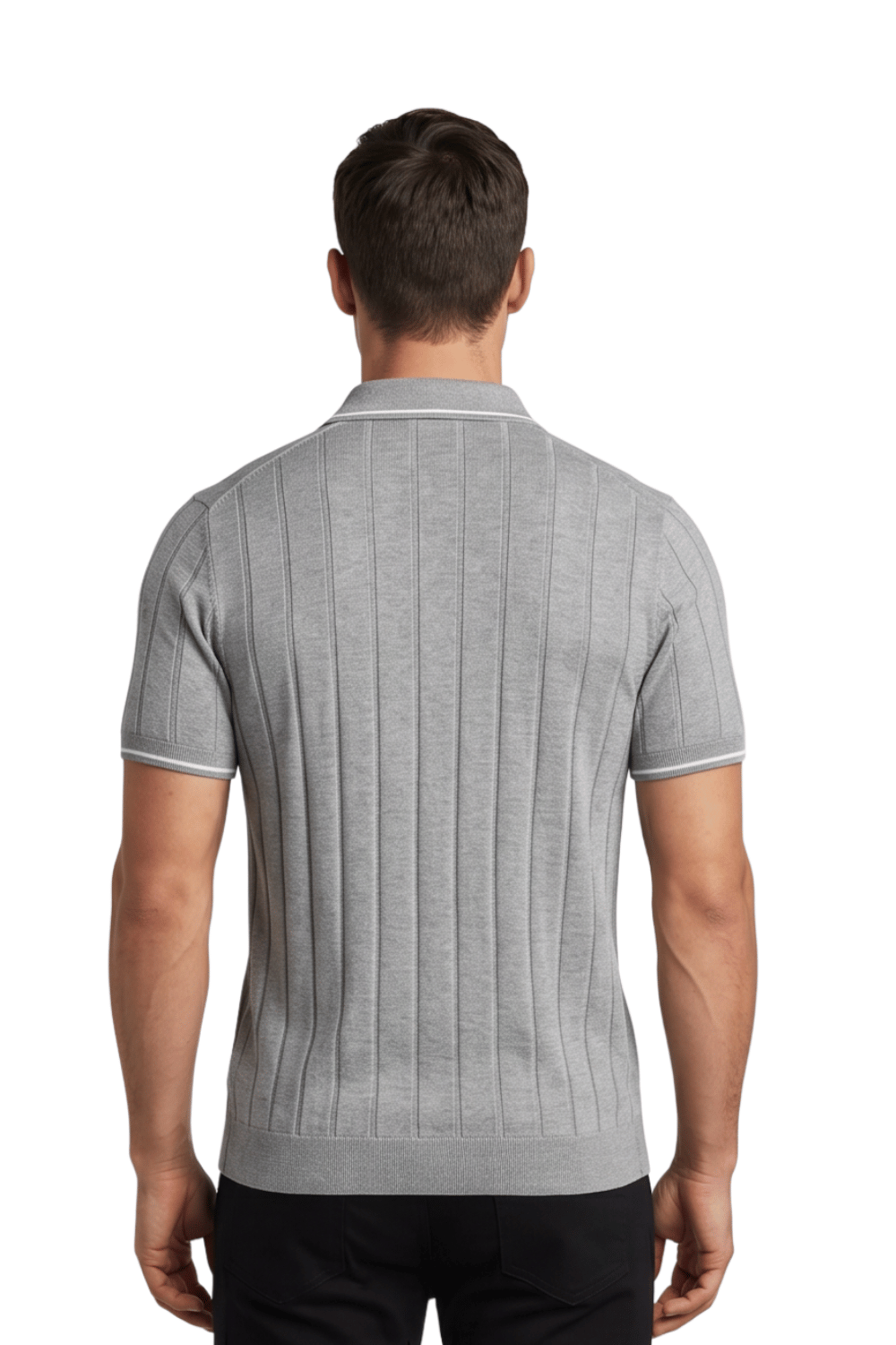 [33161-40-281] CASHMERE BLEND SS ZIP POLO