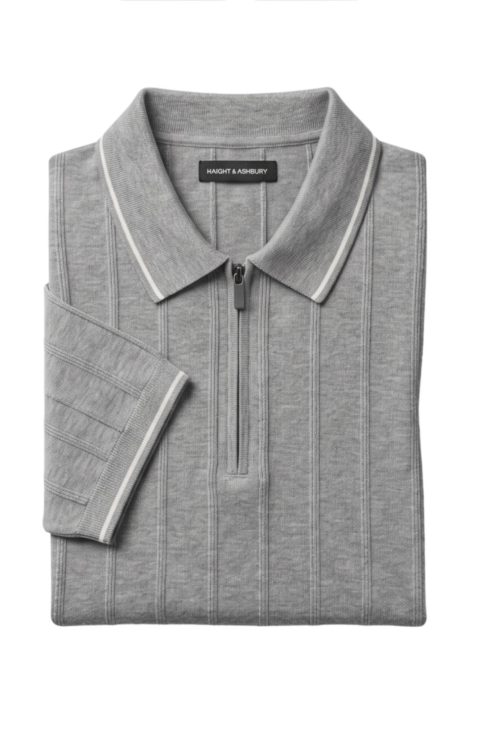 [33161-40-281] CASHMERE BLEND SS ZIP POLO