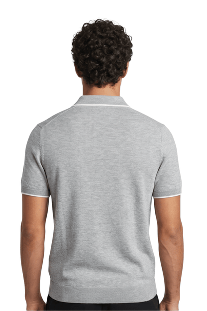 [33164-40-281] CASHMERE BLEND SS BUTTON POLO