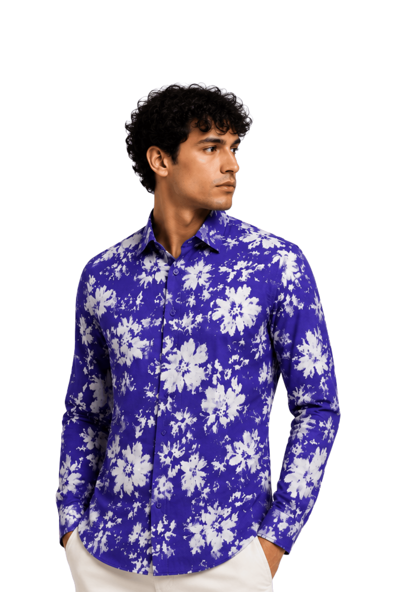 [48022-28] DT PRINTED DRESS SHIRT