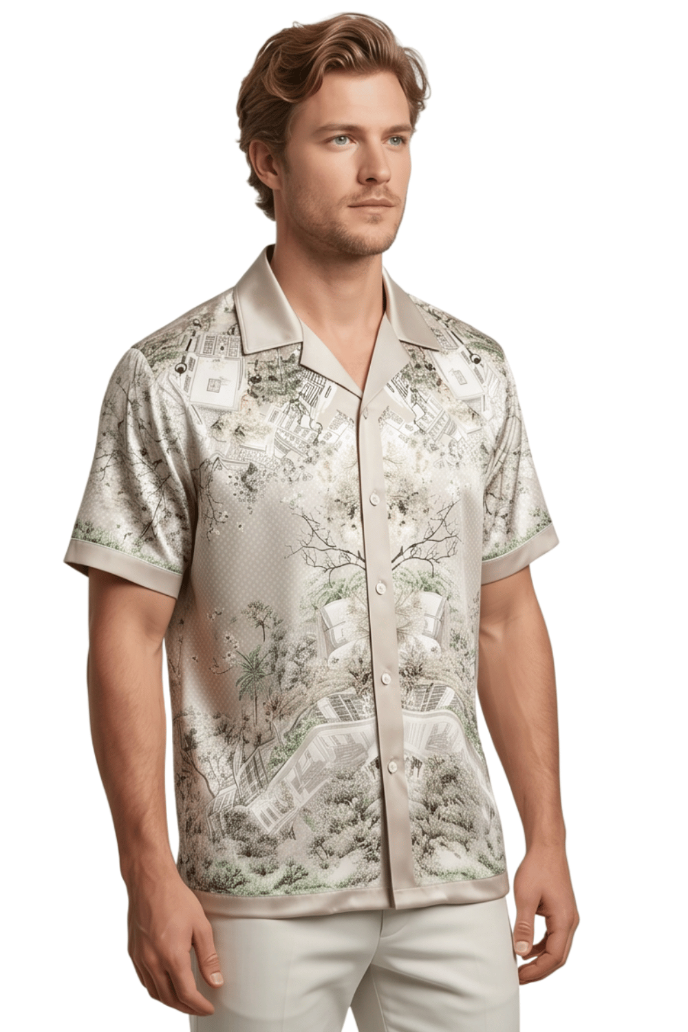 [48021-29] Resort Collar Short Sleeve Shirt