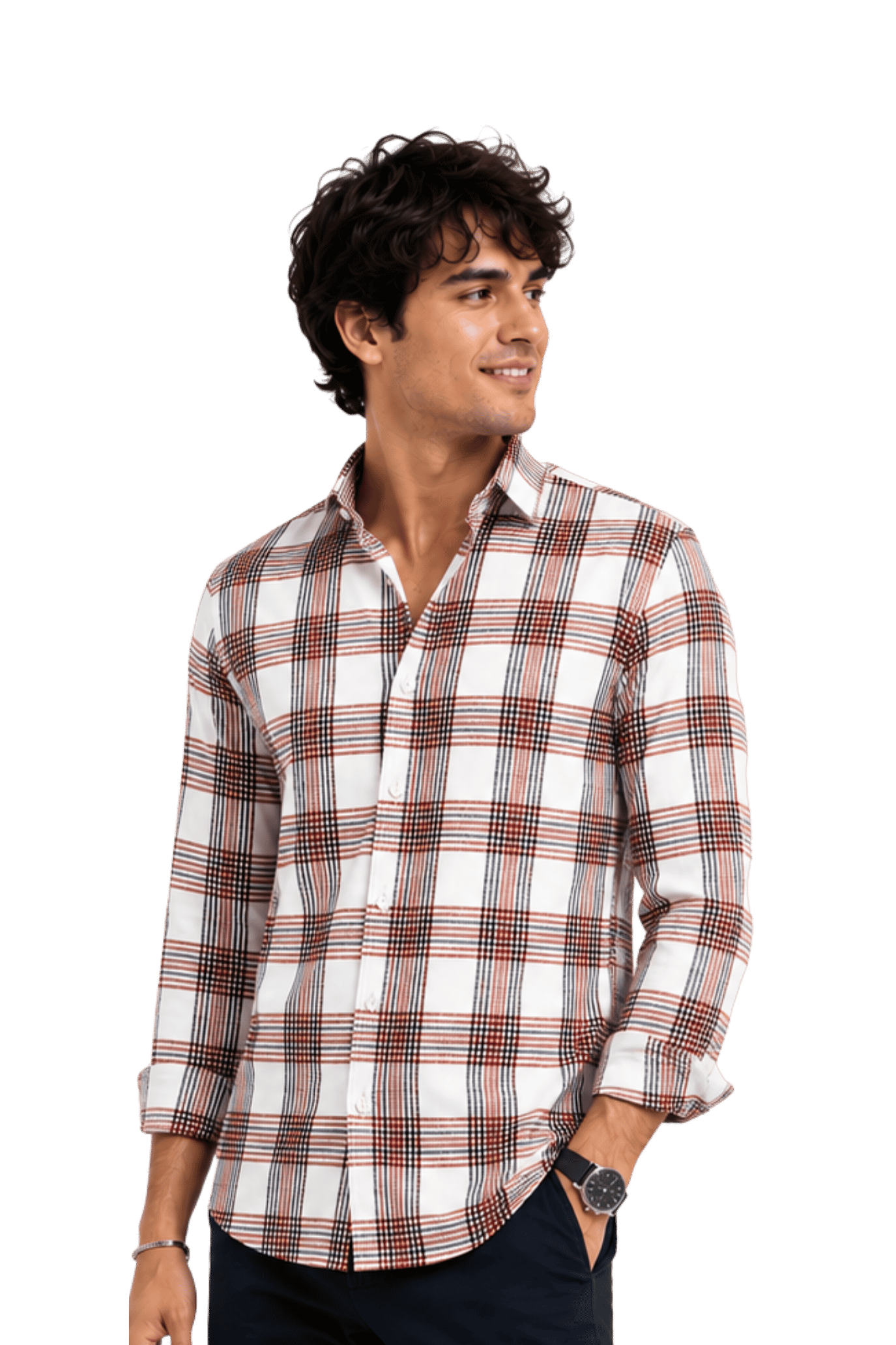 [48022-29] DT PRINTED DRESS SHIRT