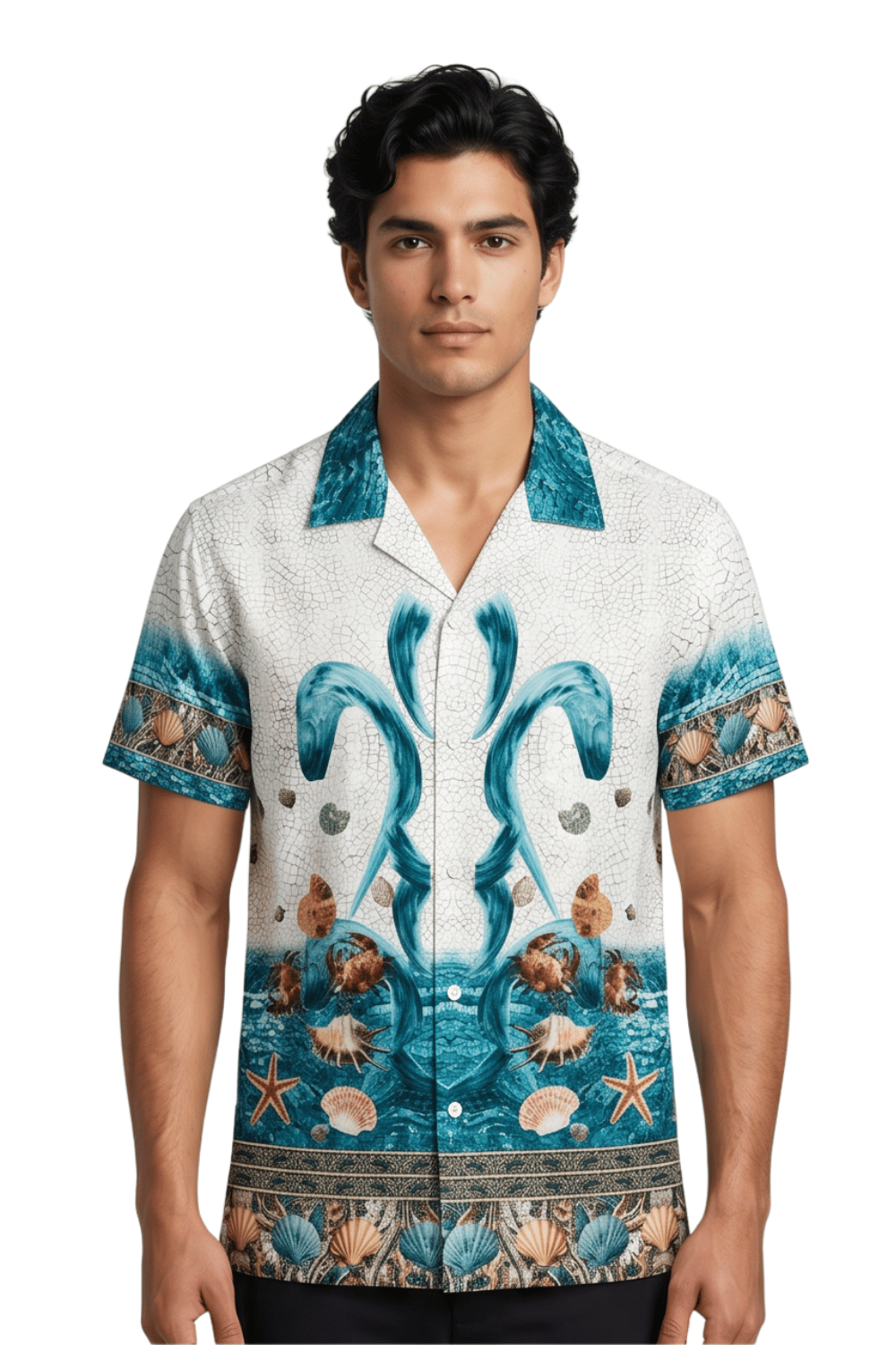 [48021-02] Resort Collar Short Sleeve Shirt