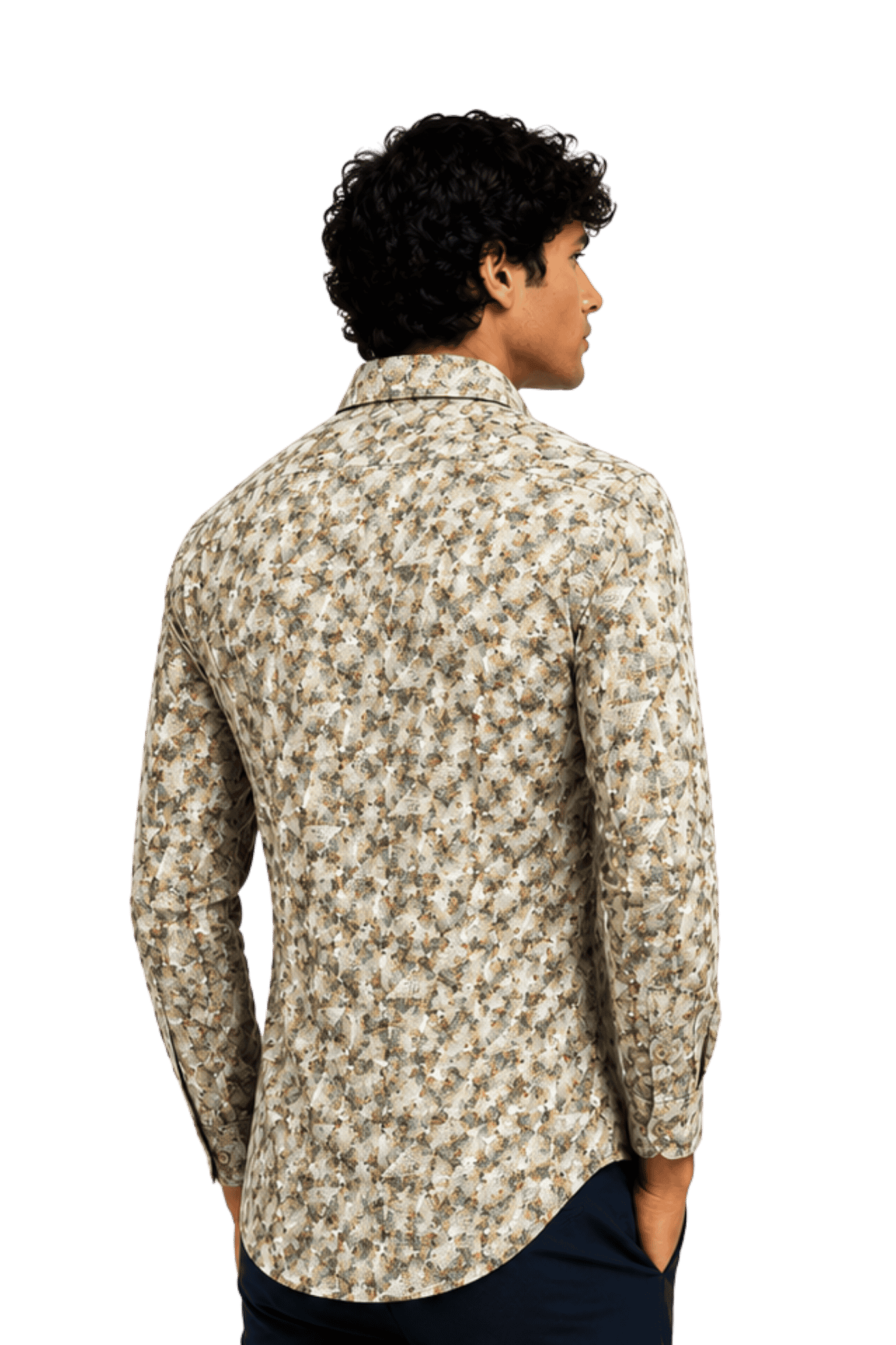 [48022-02] DT PRINTED DRESS SHIRT