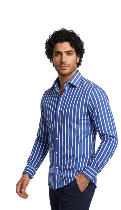 [48026-2] LS BENGAL STRIPE DRESS SHIRT
