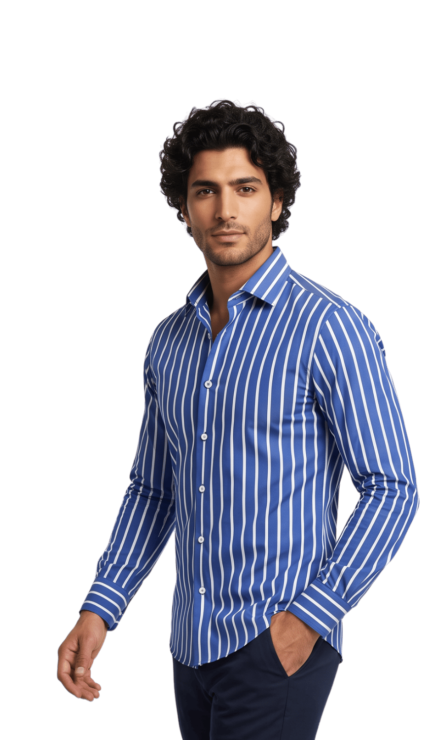 [48026-2] LS BENGAL STRIPE DRESS SHIRT