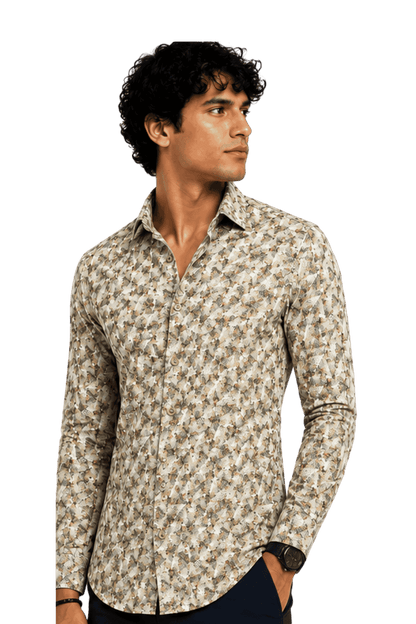 [48022-02] DT PRINTED DRESS SHIRT