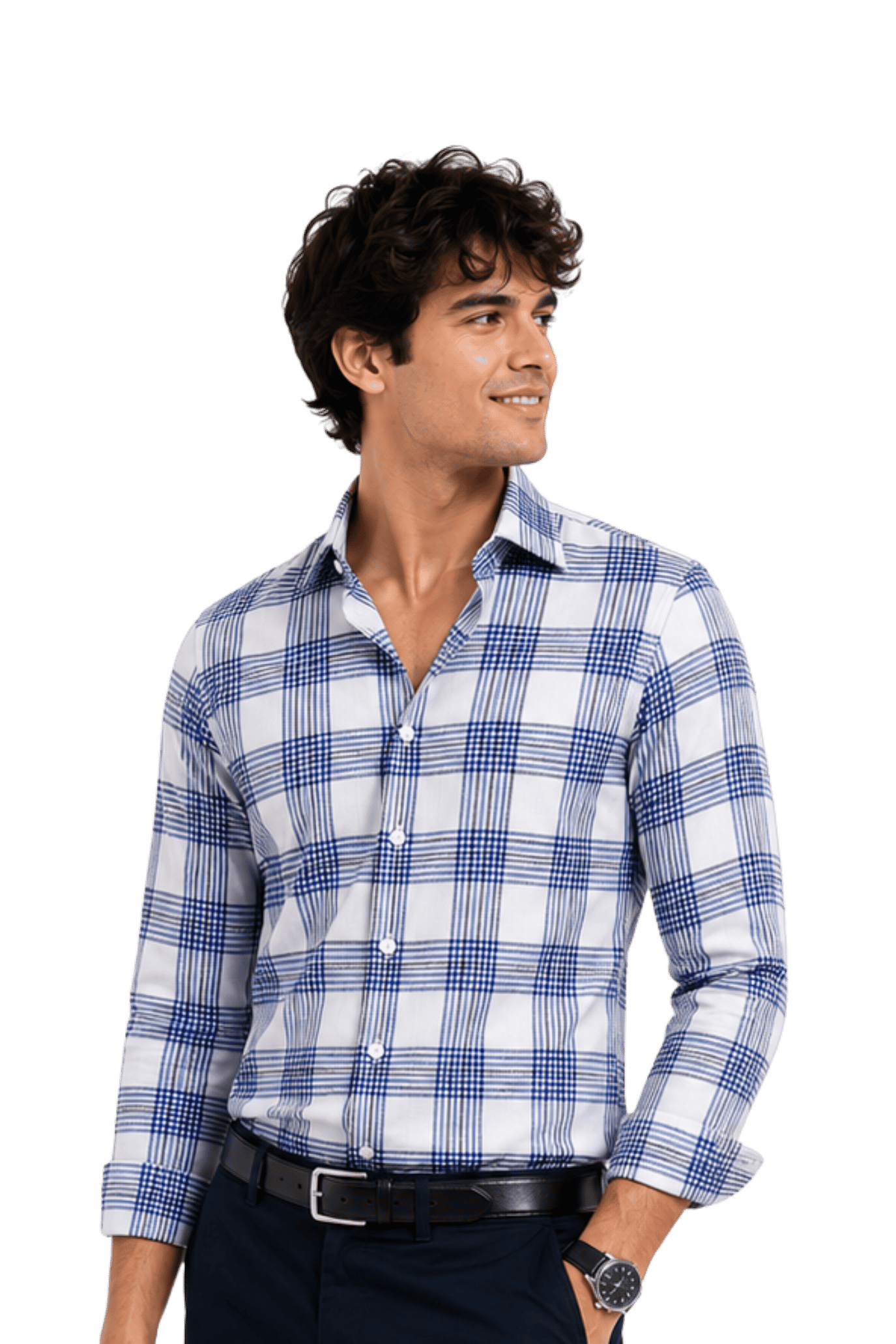 [48022-30] DT PRINTED DRESS SHIRT