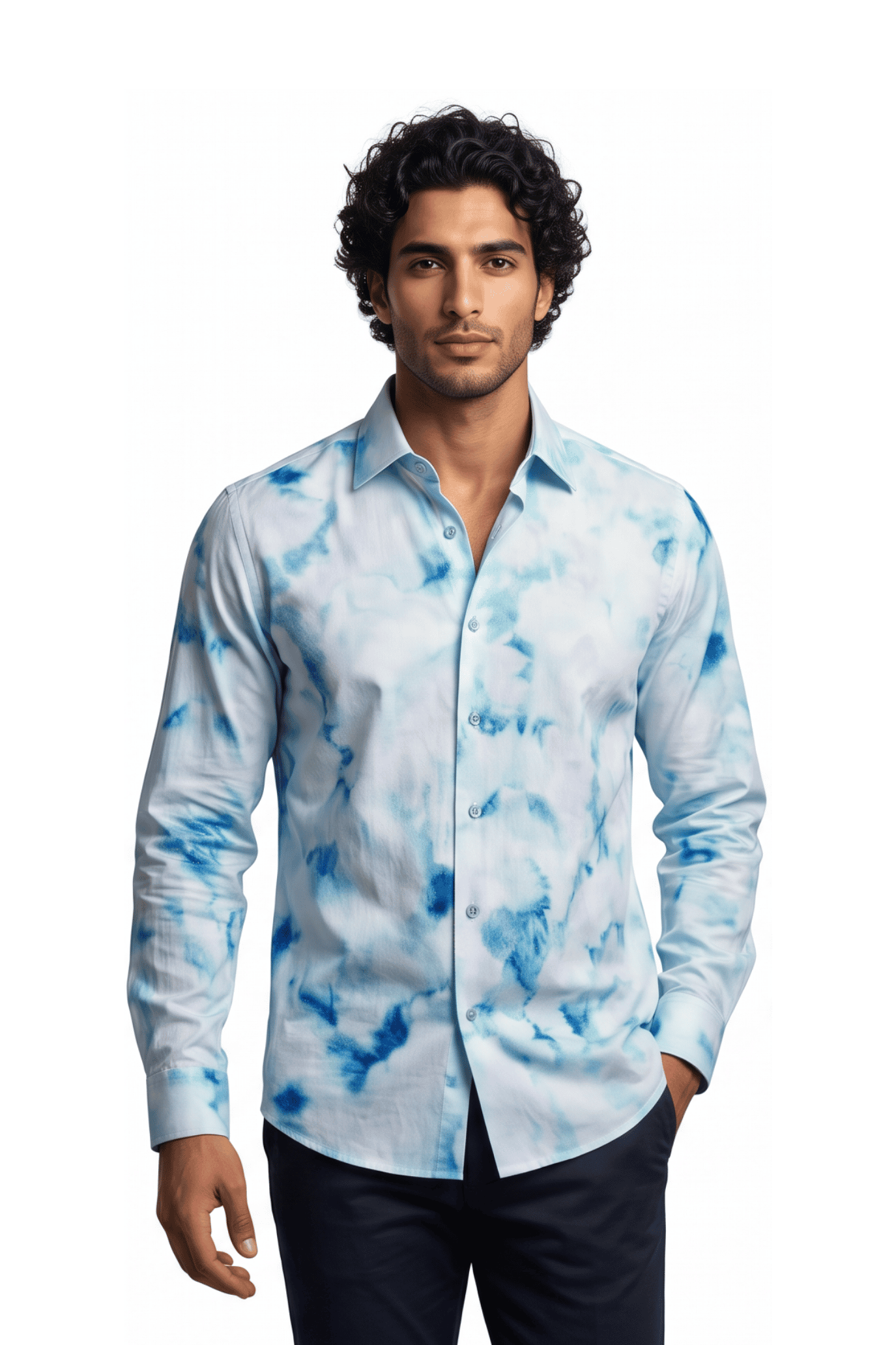 [48022-31] DT PRINTED DRESS SHIRT