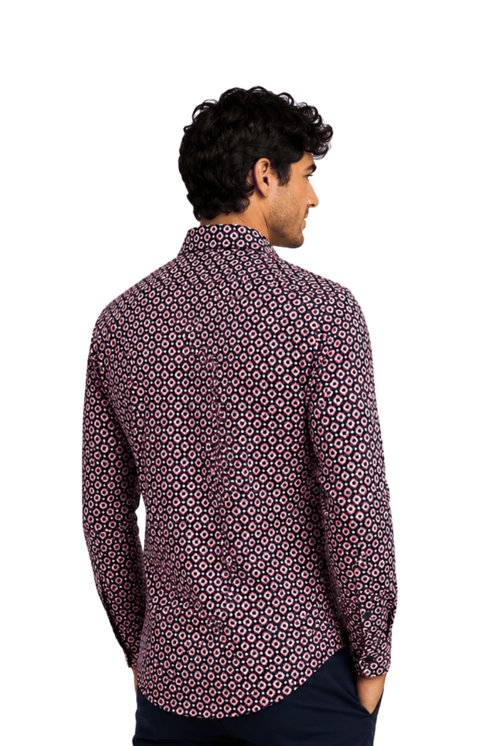 [48022-33] DT PRINTED DRESS SHIRT