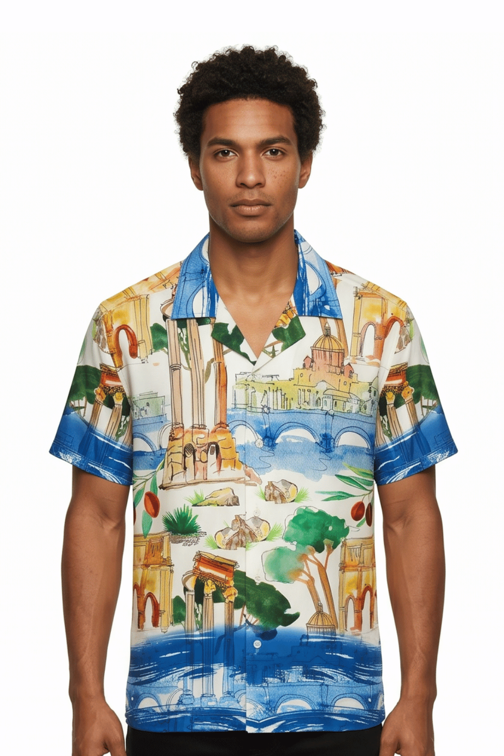 [48021-35] Resort Collar Short Sleeve Shirt