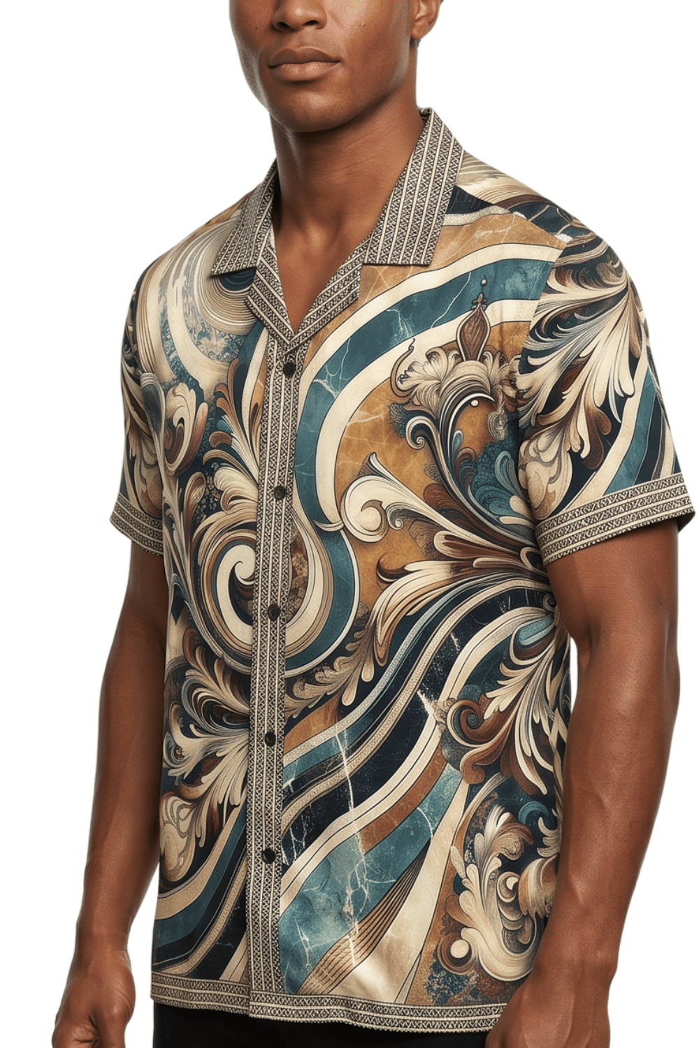 [48021-34] Resort Collar Short Sleeve Shirt